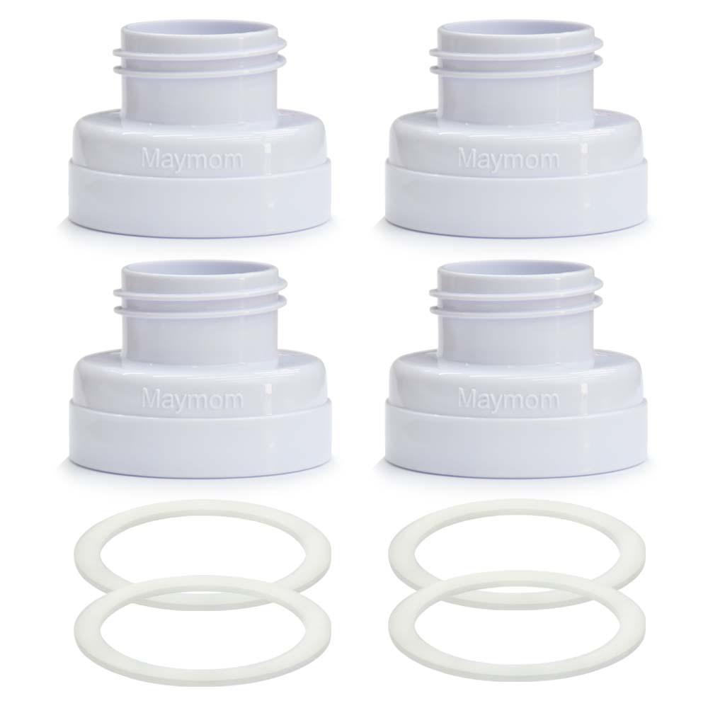 Maymom Conversion Kit for Medela Breast Pumps & Breastshield to Use with Phillips Avent Wide-mouth Bottle w/ Sealing Ring 4/pk